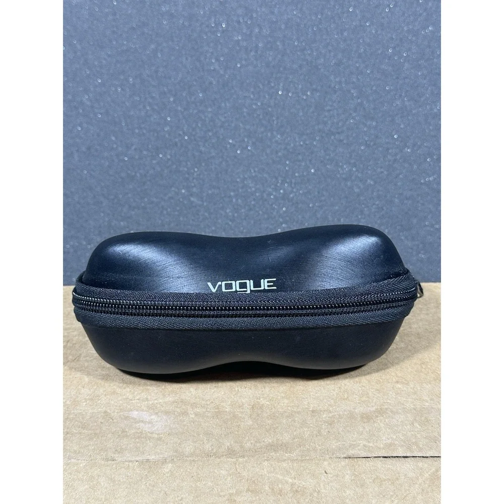 Vogue Semi-Hard Zipper Eyeglass/Sunglass Case Medium-Large Size BLACK Clamshell